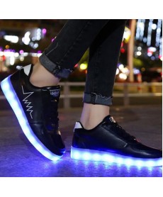 Men And Women 7 Color Led Light Charging Sneakers
