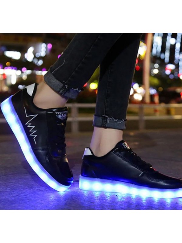 Men And Women 7 Color Led Light Charging Sneakers